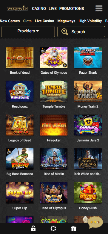 Woopwin Casino Mobile Preview 2