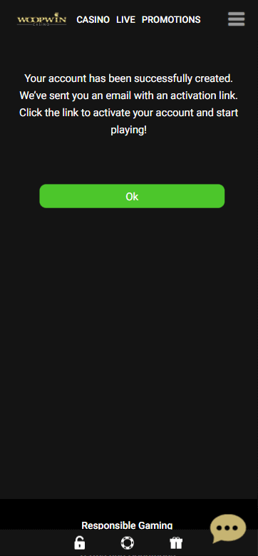 Step 3 of the Woopwin Casino registration process
