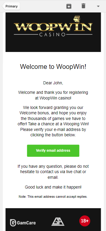 Step 4 of the Woopwin Casino registration process