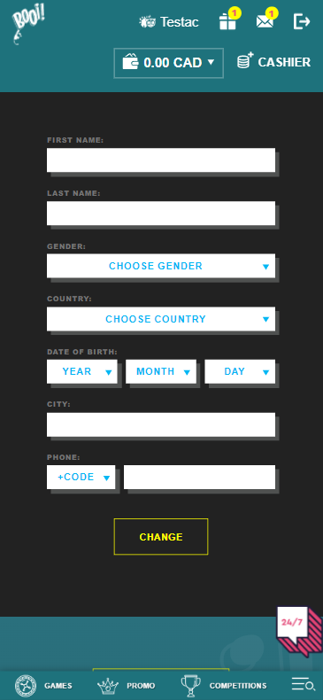 BOOI Casino Registration Process − Step-by-Step Display 2