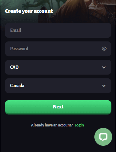 Snapshot of SlotHunter Casino Sign-Up Process 1
