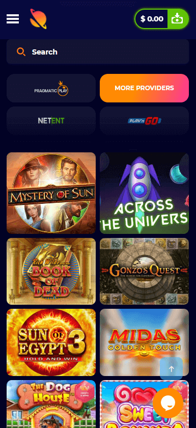 CosmicSlot Casino Mobile Preview 2