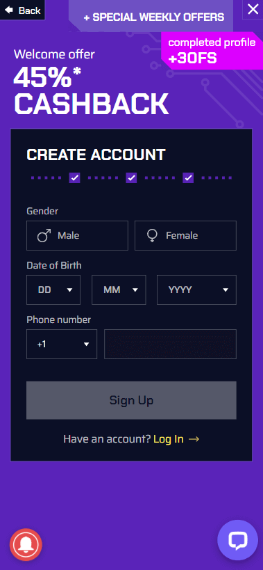 Step-by-step process depicted in JustBit Casino Registration Process Image 3.