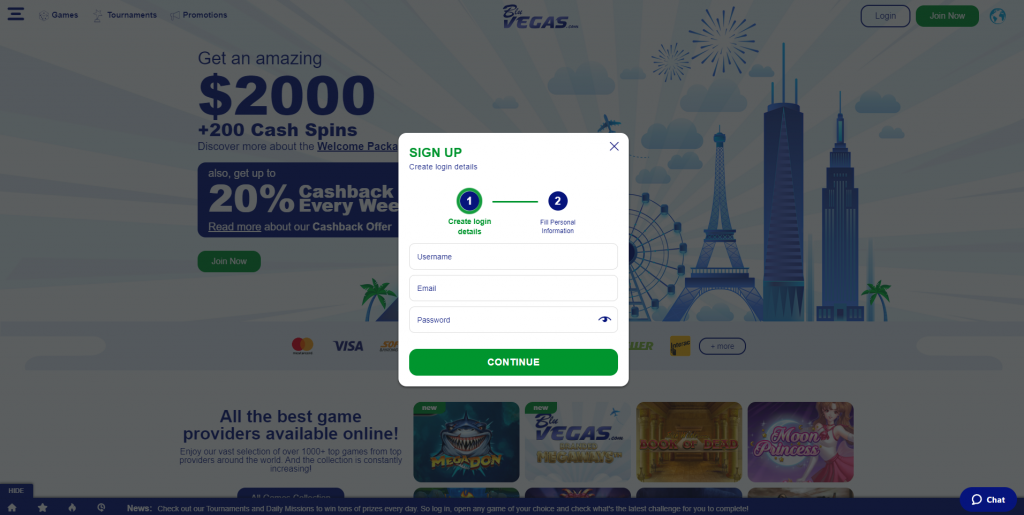 Visual Steps for Registering at BluVegas Casino - Image 1