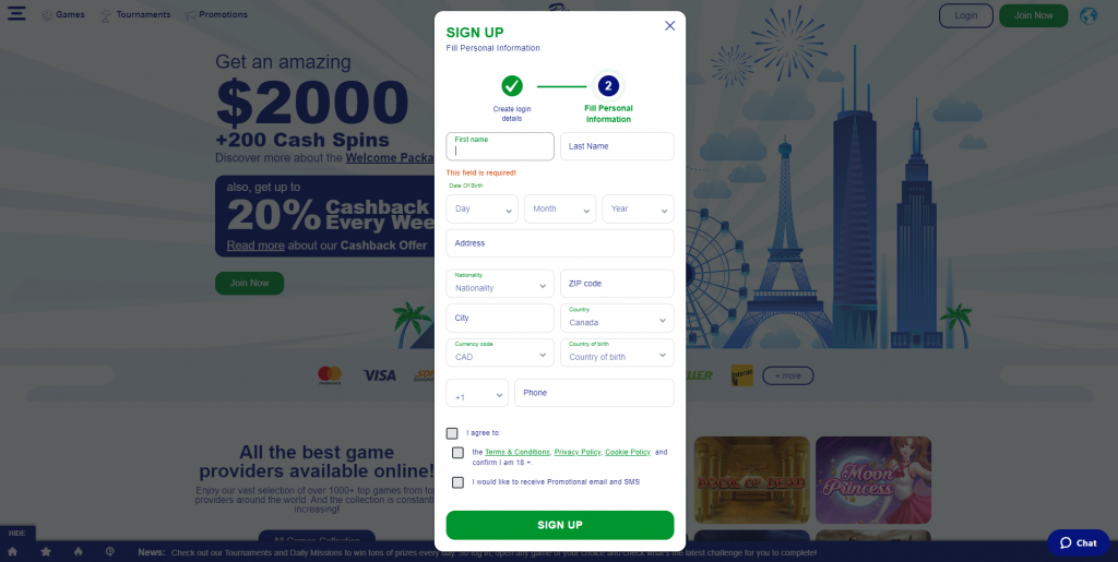 Visual Steps for Registering at BluVegas Casino - Image 2