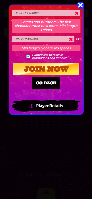 Registration Process Image 3 for Buffalo Spins Casino.