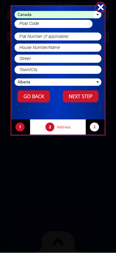 Second image depicting another step in the Spin Hill Casino registration.