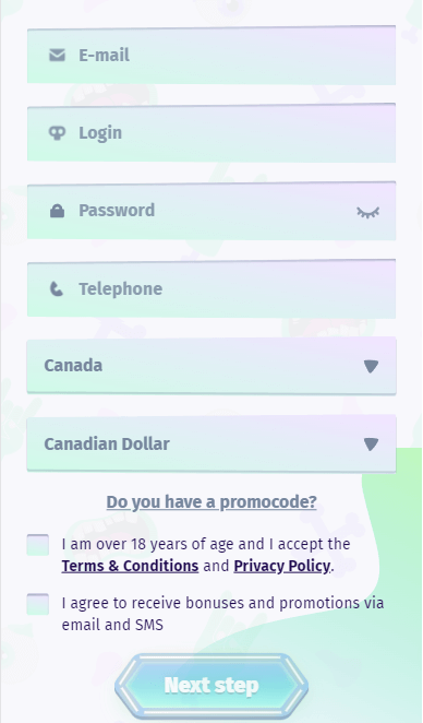 Visual Guide for Registering at Casombie Casino Step 1