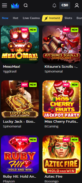 SkyCrown Casino Mobile Preview 1