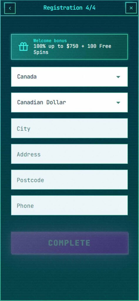 Choose between three possible options for your initial deposit: