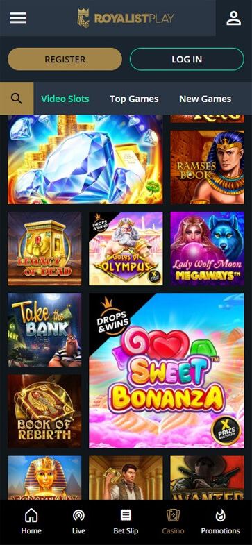Mobile View of RoyalistPlay Casino Preview 2