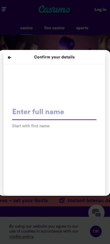 Visual guide: Step-by-step registration process at Casumo Casino (Image 6).