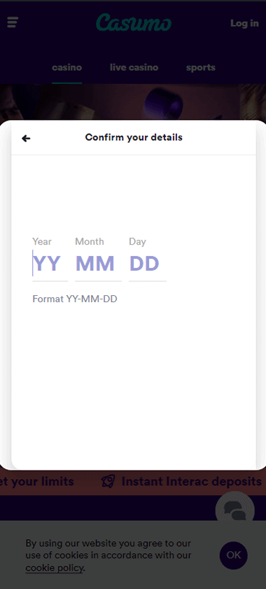 Visual guide: Step-by-step registration process at Casumo Casino (Image 2).