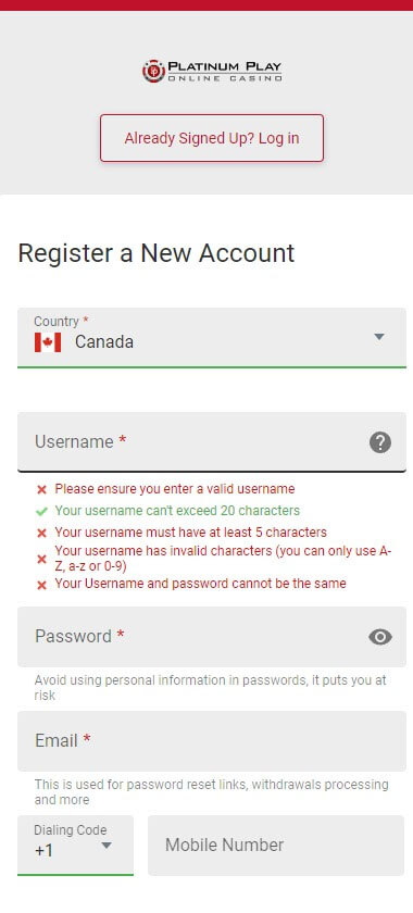 Visual guide to the Platinum Play registration steps - Image 3