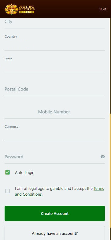 Aztec Riches Casino features a straightforward and minimalist design. While it lacks dynamic graphics, it boasts easily navigable menus in both header and footer.
