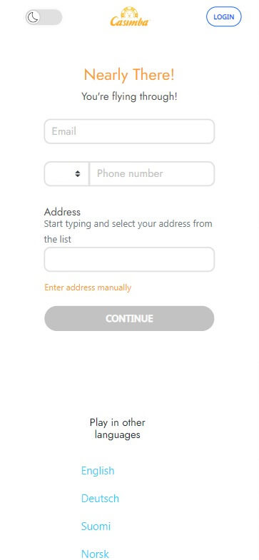 Illustration of Casimba Registration Process Step 2.