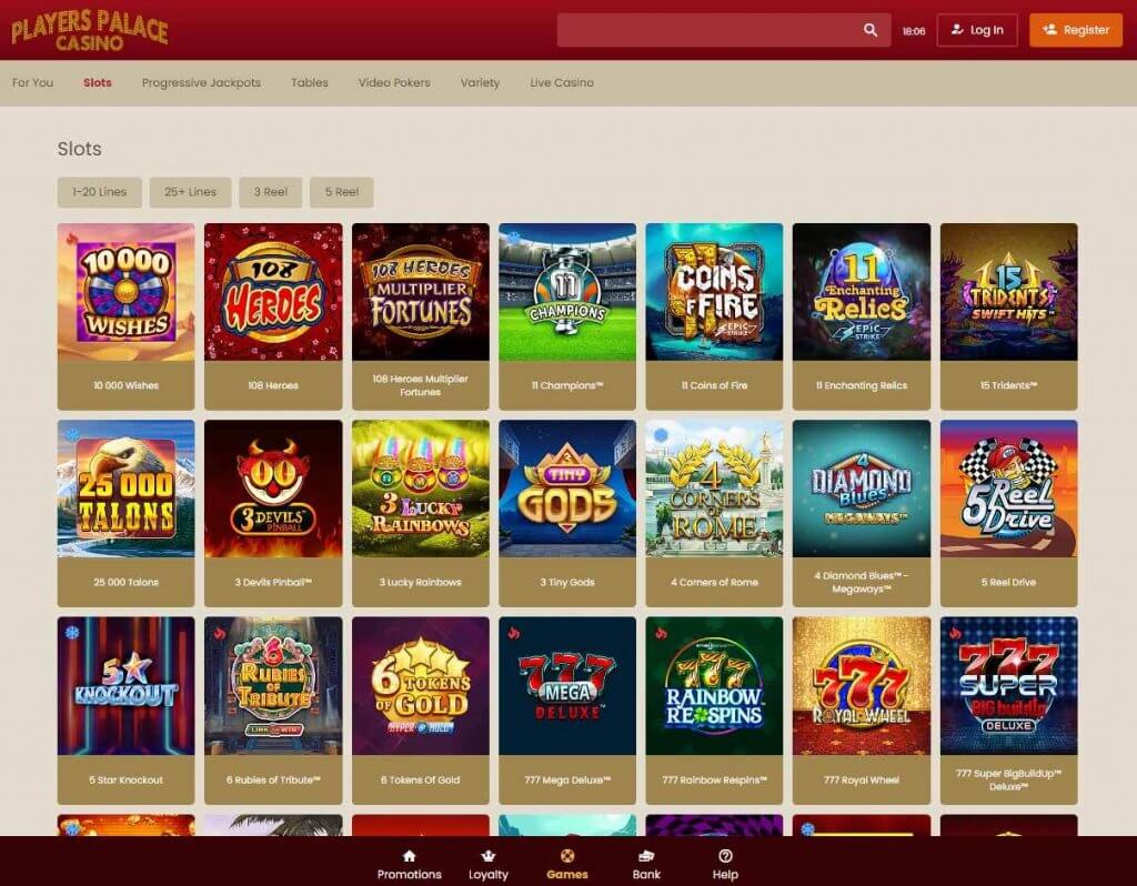Players Palace Casino Desktop Interface Preview - Image 1.