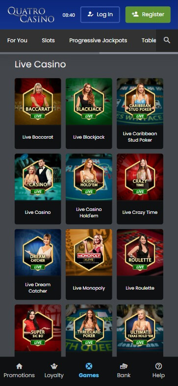 Quatro Casino Mobile Preview 2