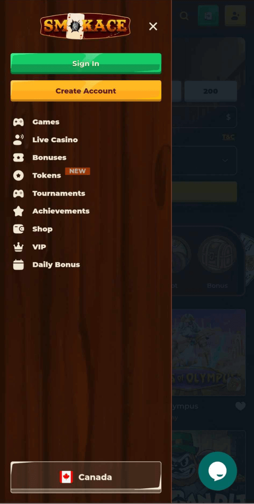 SmokAce Casino Mobile Preview 2