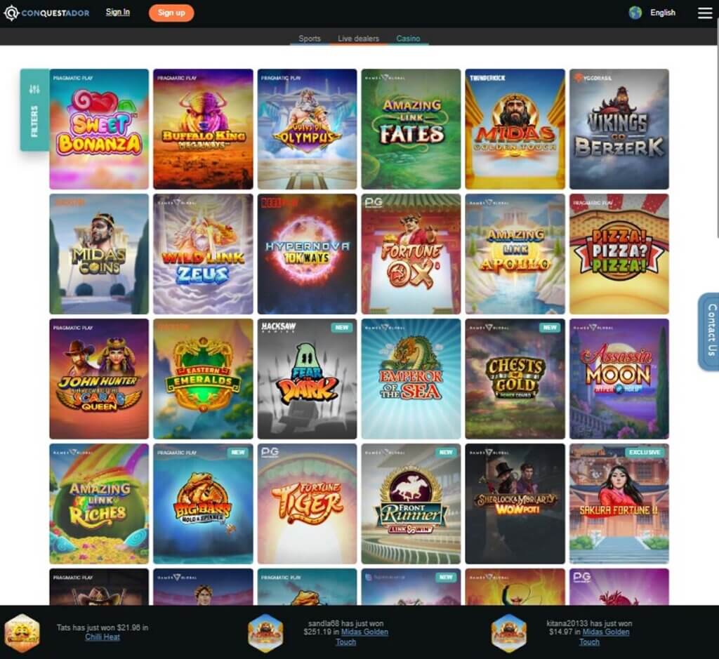 Mobile review and insights for Conquestador Casino.