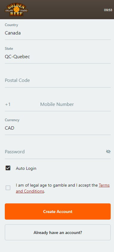 Visual Guide to Golden Reef Casino Registration Process - Image 2