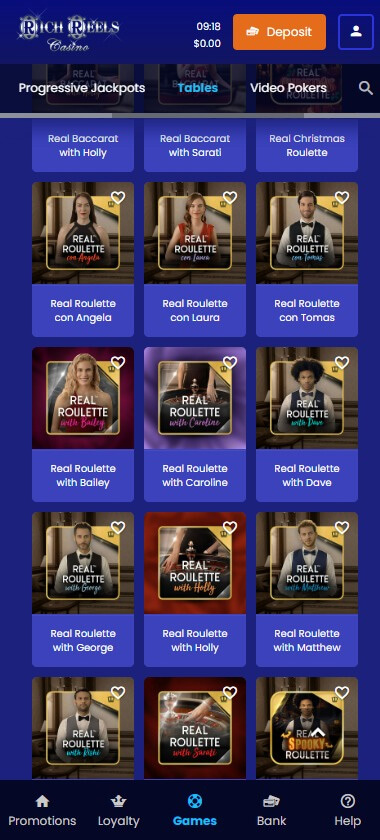 Rich Reels Casino Mobile Preview 2