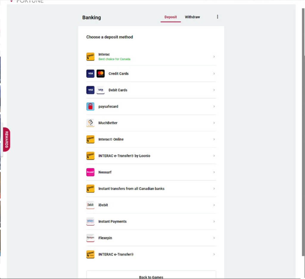 Ruby Fortune Casino Desktop Preview 3