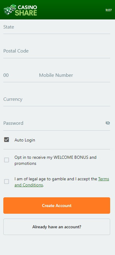 Process in Image 2 elaborating further on the Casino Share registration process.
