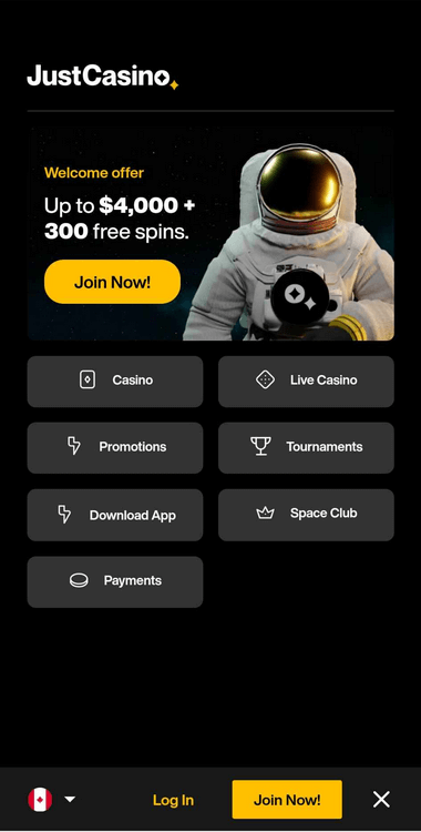 Just Casino Mobile Preview 1