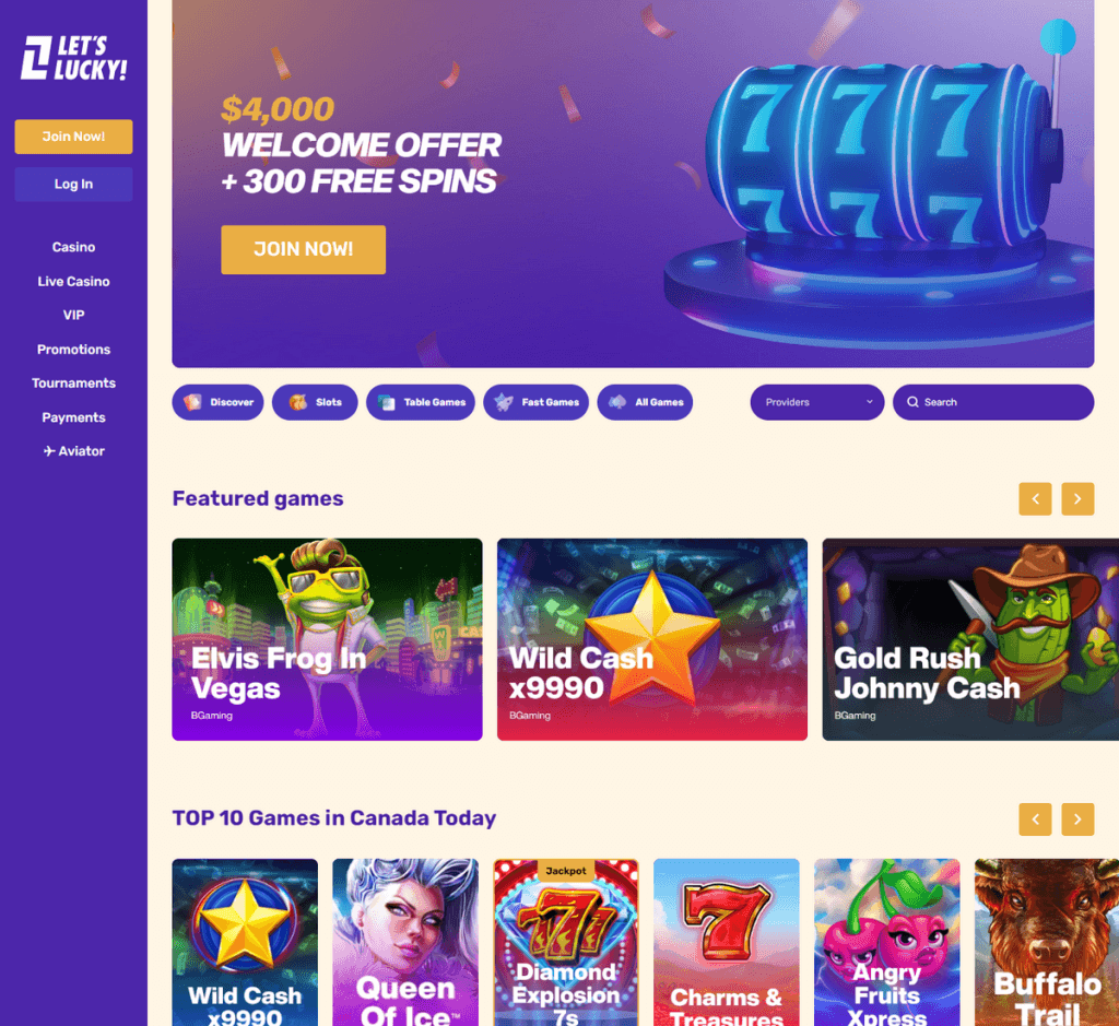 Let's Lucky Casino Desktop Preview 1