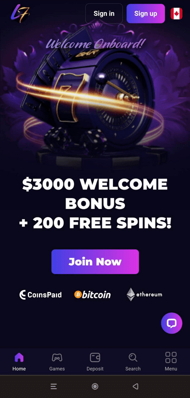 Lucky7even Casino Mobile Preview 2
