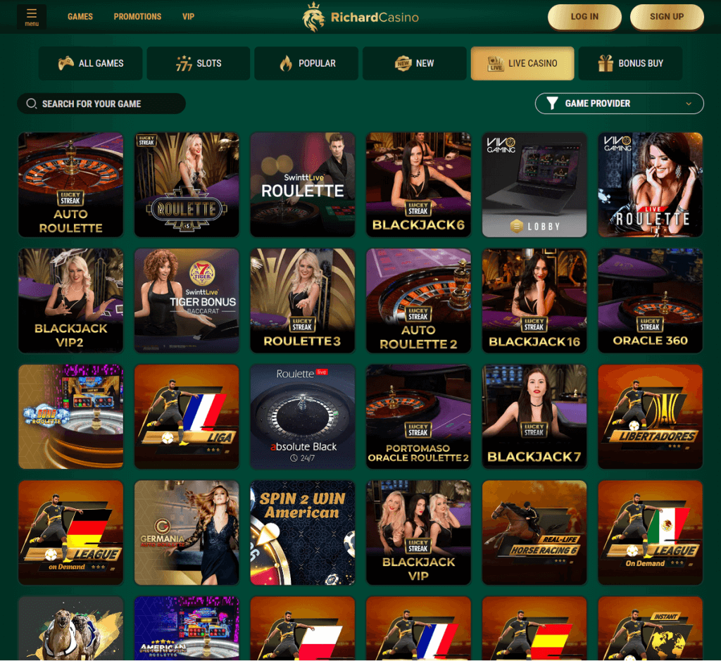 Richard Casino Desktop Preview 1