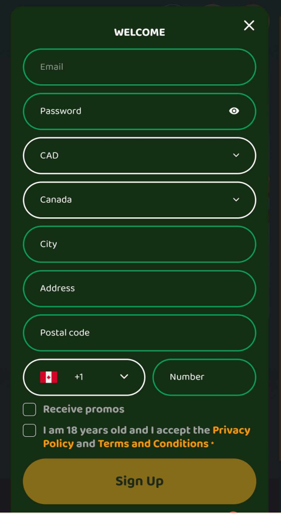 An overview of the account registration process at 50 Crowns Casino: Image 2