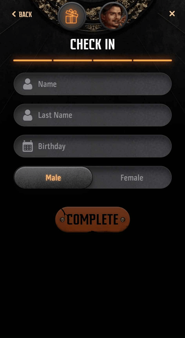 Navigate to House of Spades and hit the 'Check In' option at the screen's upper-right corner to start.