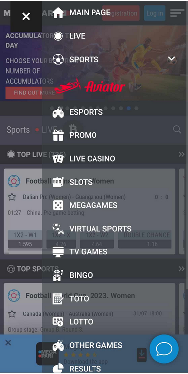 MegaPari Casino Mobile Preview 2