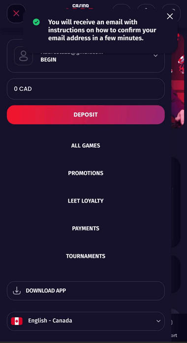 Casino 1337 Registration Process Image 1