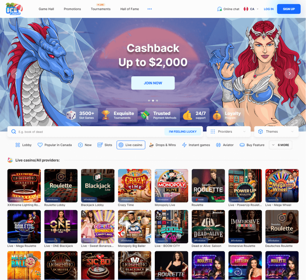 Предварительный просмотр ICE Casino на ПК 1