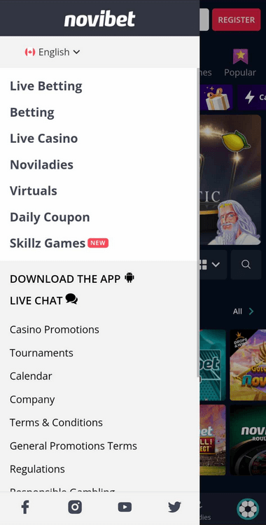 Novibet Casino Mobile Preview 2