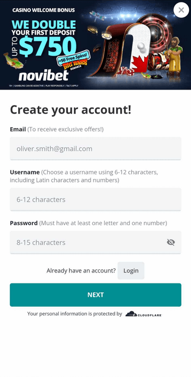 Visual Steps for Novibet Casino Registration: Step 4
