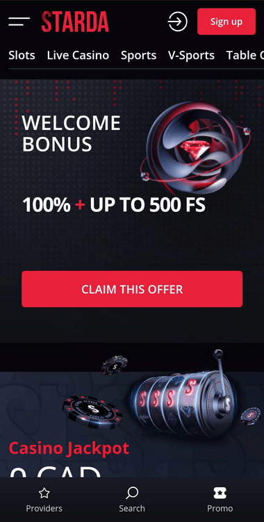 Starda Casino Mobile Preview 1