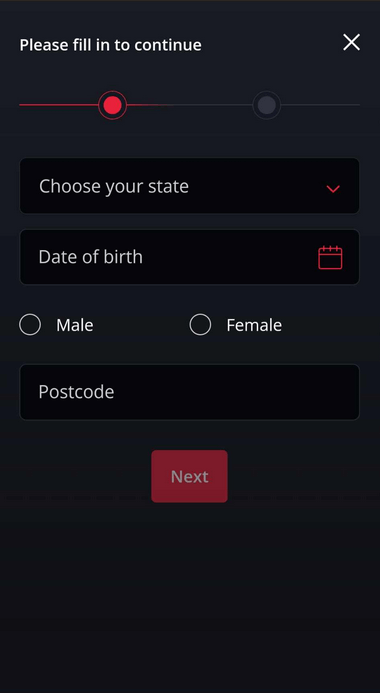 Begin your journey at starda.casino by selecting the prominent 'Sign Up' button in red.