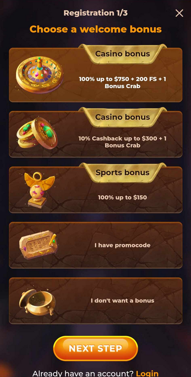 Final details on setting up an account with AmunRa Casino.