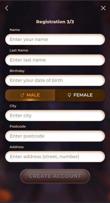 An initial look at the registration process for joining AmunRa Casino.