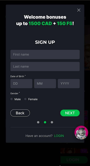 Visual Summary of Kosmonaut Casino's Registration Process - Image 2.