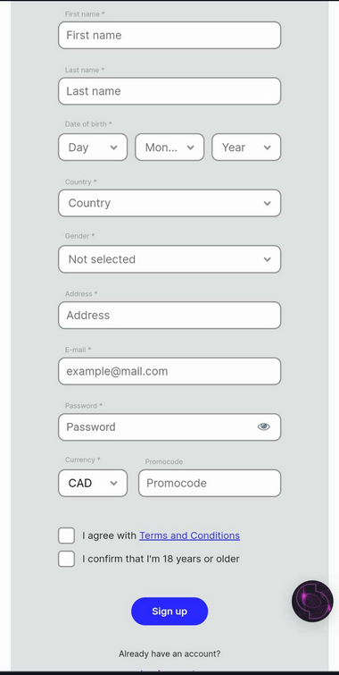 Visual Guide: CryptoBet Casino Registration Process Image 1.