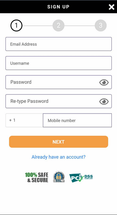 An illustration of the GratoWin Casino registration process, Step 3.