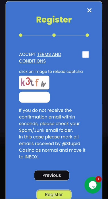 Visual guide to Stupid Casino’s registration process – Image 3.