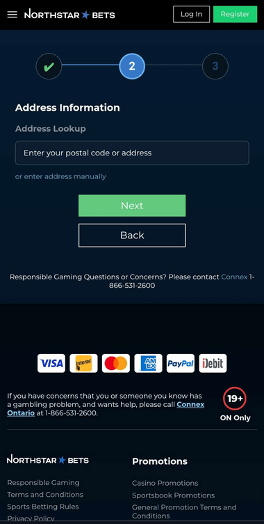 Continue with the registration walkthrough captured in NorthStar Bets Casino Registration Process Image 3.