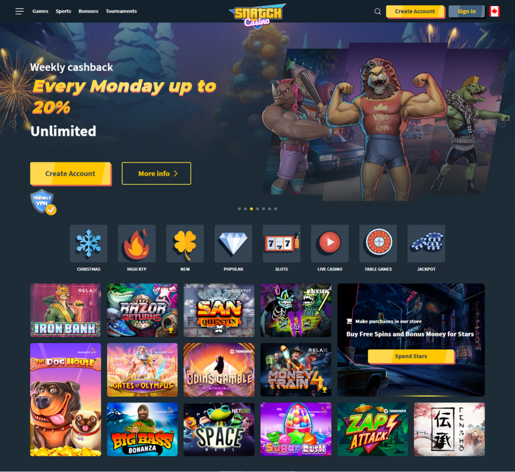Snatch Casino Desktop Preview 1