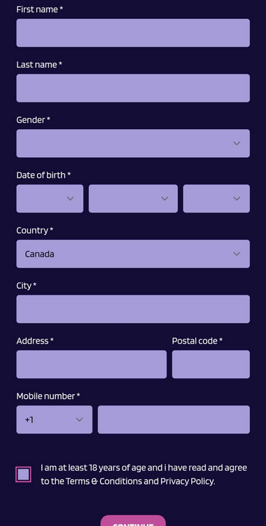 Snapshot of StakeWin Casino Registration Process - Image 2